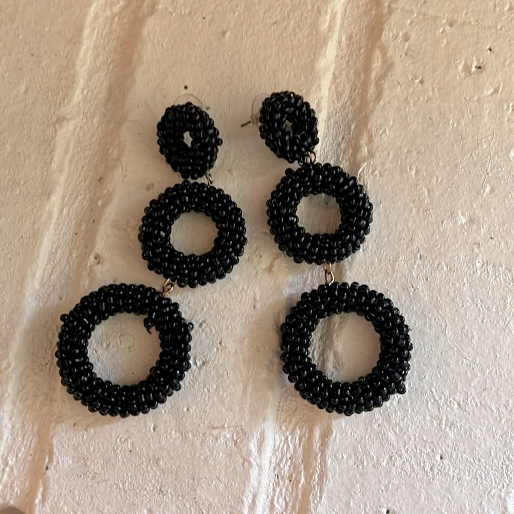 BaubleBar black beaded earrings